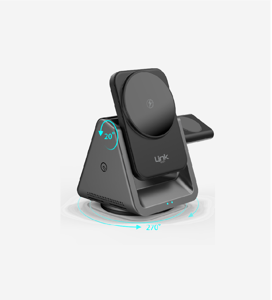 Linktech W798 Premium 3’ü 1 Arada Masaüstü Telefon Tutacağı & Magsafe Wireless Şarj Aleti