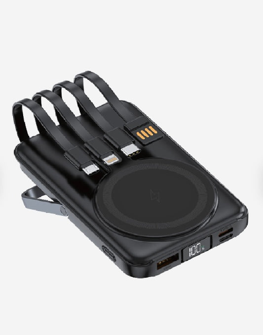 Linktech WF27 Mini LED Ekranlı Kablosuz Şarjlı 10.000 mAh Çoklu Kablolu Powerbank